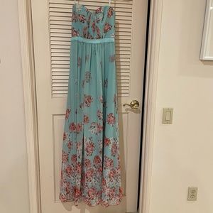 BCBG floral strapless dress size 4